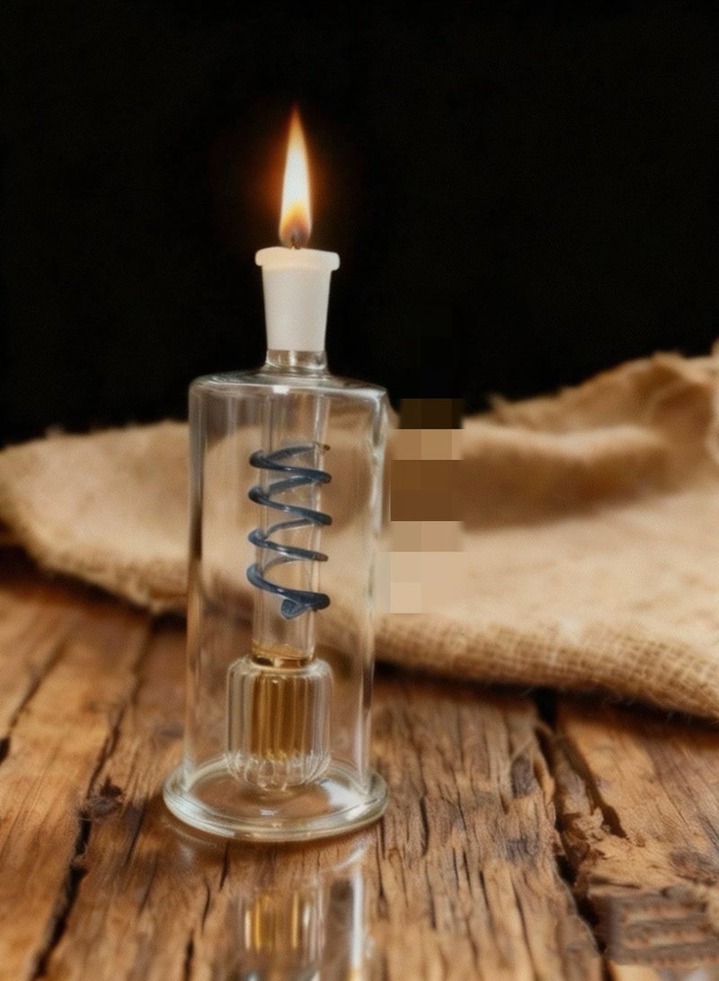 Angmei Premium Heat Resistant Glass Oil Lamp Bottle Medical Grade High Borosilicate Material for Long lasting Use (Random color) - Image 2